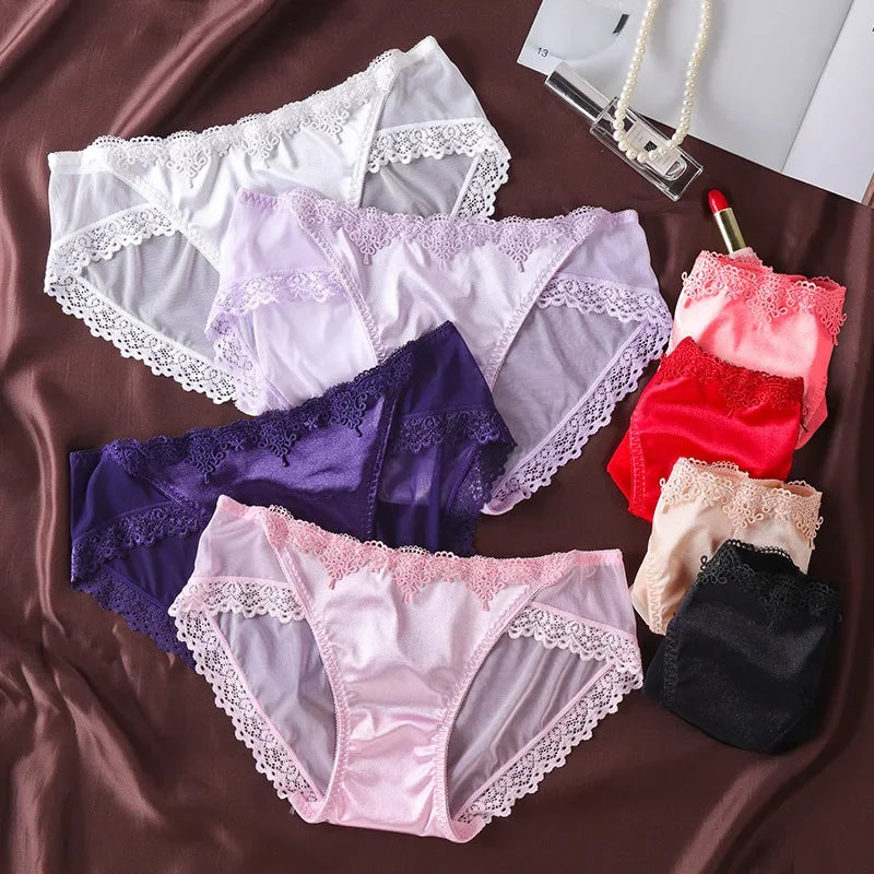 Women's Sexy Panties Seamless Cozy Lingerie Solid Ultra-thin Lace Underwear High Quality For Women Hollow Underpant Girl Panty
