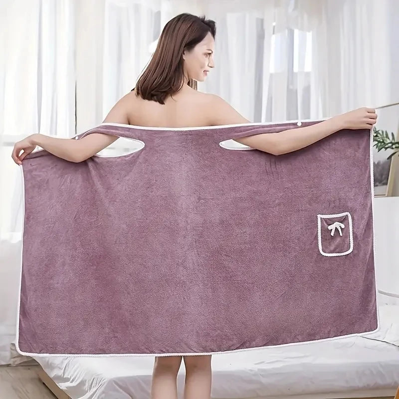 Absorbent Quick Dry Women's Wearable Bath Towel Multi Purpose Cover Up for Beach Spa Gym Daily Use