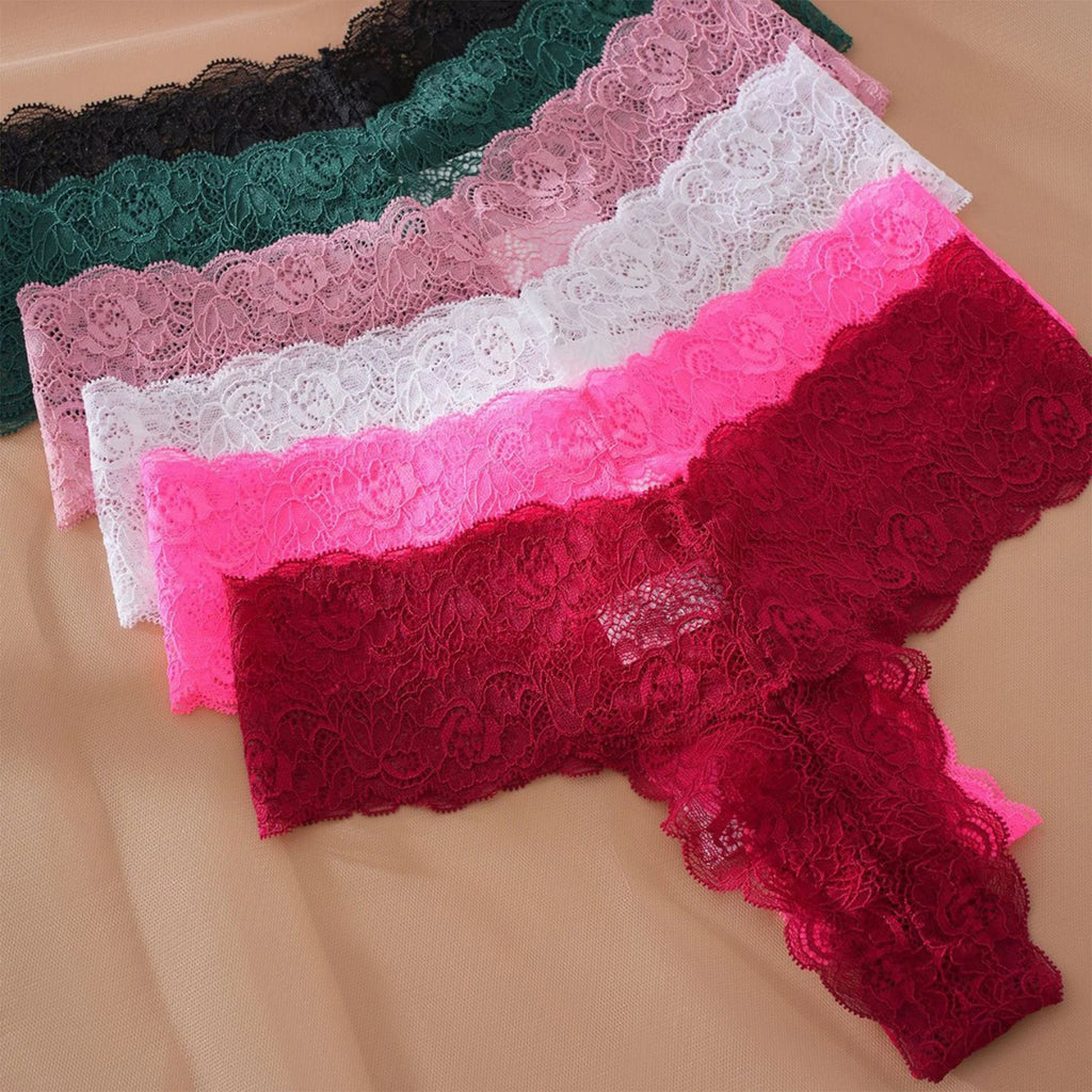 Women's Lace Thong Panties Sexy Hollow Out Breathable Seamless Women's Underwear Multiple Colors Ladies Intimate Lingerie