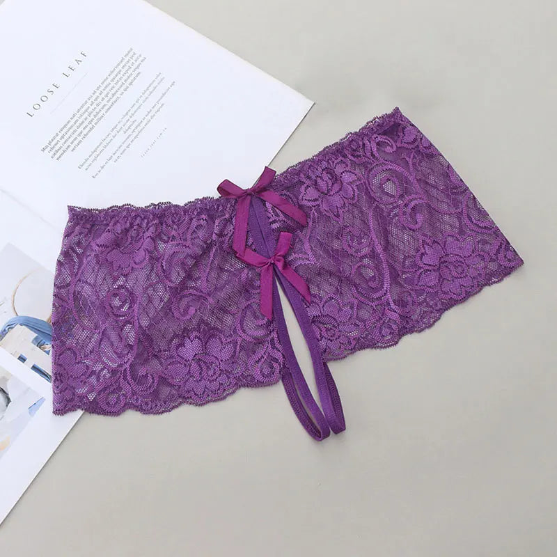 Sexy Lingerie Erotic Open Crotch Panties for Women Panties Lace Transparent Crotchless Underwear Underpants Lace Sexy G-String