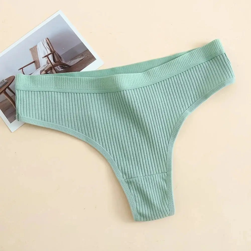 3Pcs/Lot Women's Panties Cotton Underwear Low Waist Briefs Girls Seamless Solid Color Underpant Female Sexy Tanga Thong T Back