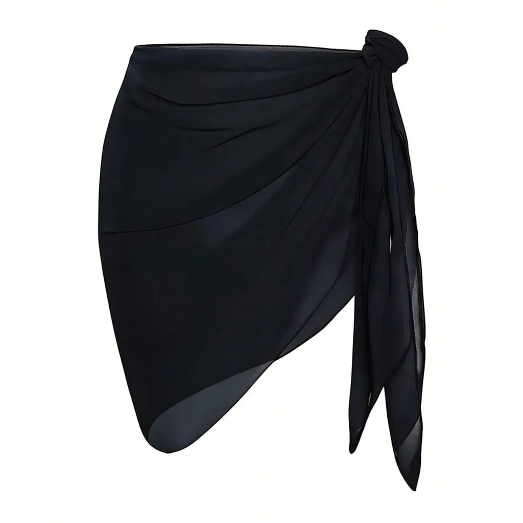 Women Summer Short Sarongs Swimsuit Coverups Beach Bikini Wrap Sheer Short Skirt Chiffon Scarf Cover Ups for Swimwear