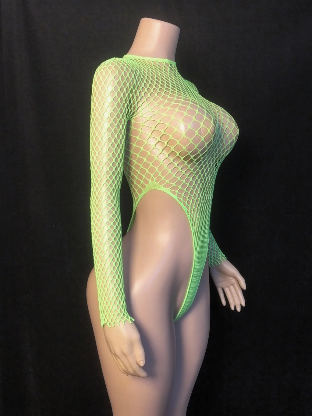 Erotic Women Sexy Fishnet Hollow Swimsuit High Fork Thongs Sexy See-Through Exotic Bikini Underwear Transparent Bodysuits