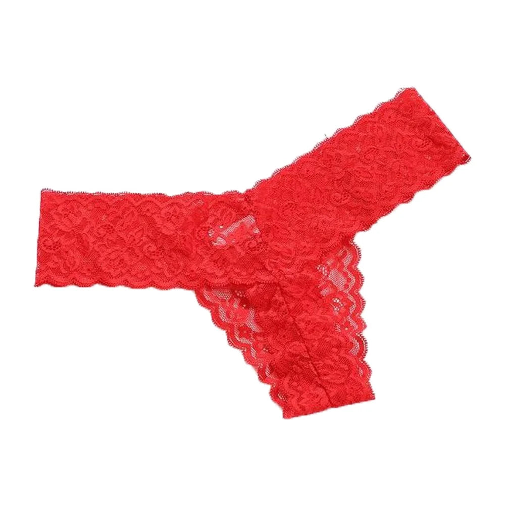 Sweet Low Waist Lace Seamless Panties Thong Bow Underwear for Women Transparent Cotton Crotch Mesh Lace Briefs Lady