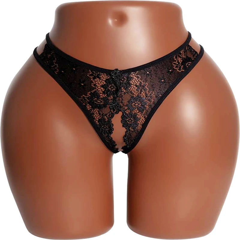 Intimates Sexy Panties For Women Low Rise Erotic Thong Open Hips Underwear Lace Can Be Inserted Into Briefs Crotchless Lingerie