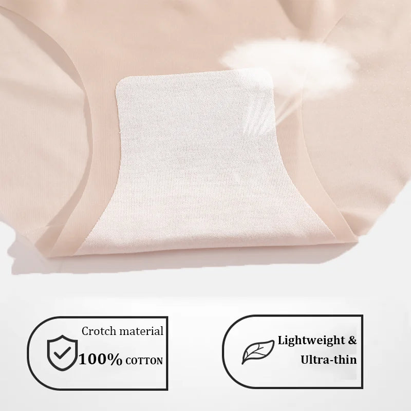 2PCS Ultra-thin Transparent Briefs Women's Panties Sexy Seamless Breathable Underwear Female Stretch Erotic Korean Lingerie