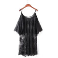 Off Shoulder Lace Beach Cover Up Pareo Playa Coverup Dress Vestido Livre Swimsuit Wear Swimwear White Lace Women Beachwear