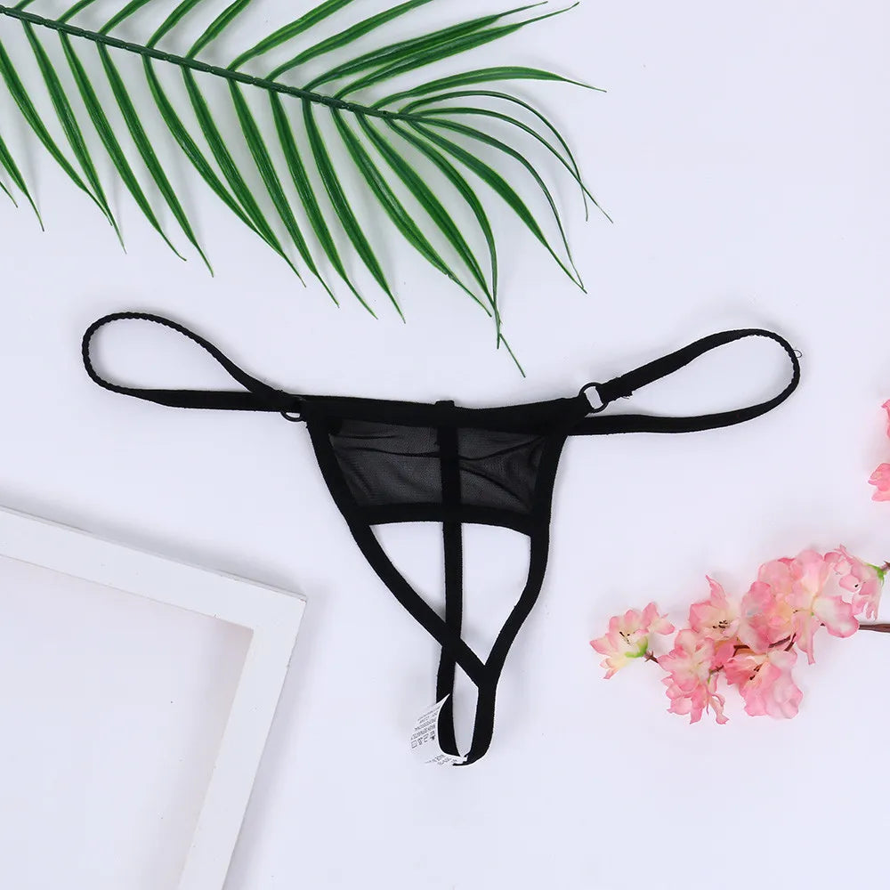 Women'S Panties Sexy Open Crotch Sexy Lingerie Transparent G-Strings Thongs Solid Underwear For Ladies Lace Pantys